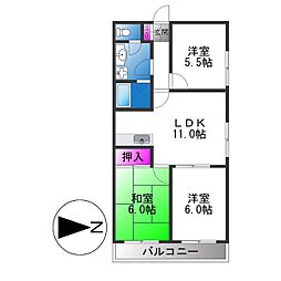 アネックス西今川 3LDKの間取図画像