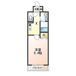 BONHEUR　VIE 5階1Kの間取り
