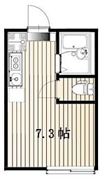 AZEST-RENT上池台 1階ワンルームの間取り