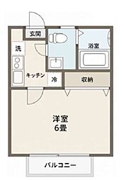コンフォール船橋海神 1Kの間取図画像