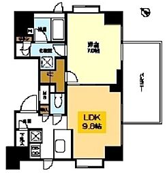 リバーレ月島 8階1LDKの間取り