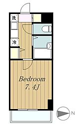 エポック.ASA 2階1Kの間取り