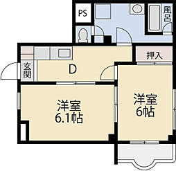 北赤羽マンション 2Kの間取図画像