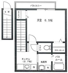 アールズコート1 1Kの間取図画像