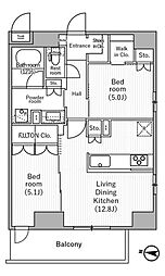 ニド三ノ輪 2LDKの間取図画像