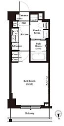 アーバンパーク江古田の森 2階1Kの間取り