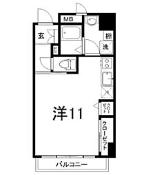 グランヒル ワンルームの間取図画像