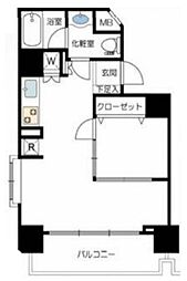 朝日ツイン目黒 A棟 5階1LDKの間取り