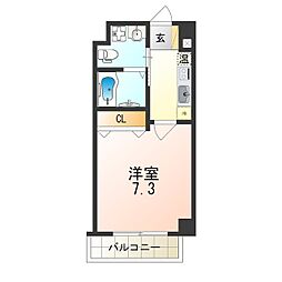 RITZ新今里 1Kの間取図画像