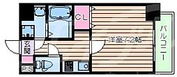 グランパシフィック北新町 1Kの間取図画像