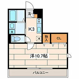 トレビナ淵野辺 1Kの間取図画像