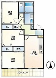 ガーデンハイム 3LDKの間取図画像