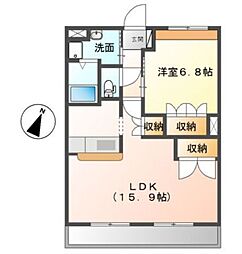 フォレストハーモニー 1LDKの間取図画像