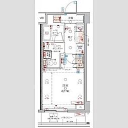 クレヴィスタ浮間舟渡 9階1Kの間取り