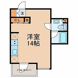 az haus 2階ワンルームの間取り