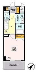 エルピス 1Kの間取図画像