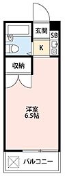 エクセレント鴨居 1Kの間取図画像