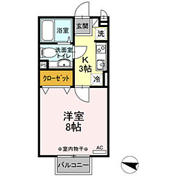ボーヌファム・3 1Kの間取図画像