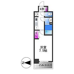 Osaka Metro中央線 緑橋駅 徒歩3分の賃貸マンション 7階1Kの間取り
