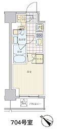 リビオメゾン戸越銀座 1Kの間取図画像