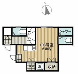 コンフォート王子神谷 1階ワンルームの間取り