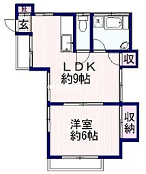 ホワイトハイツ 1LDKの間取図画像