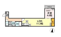 グラナーデ徳丸 1LDKの間取図画像