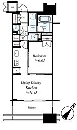 晴海テラス 1LDKの間取図画像