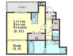 Z-MAISON岩槻 1LDKの間取図画像