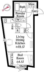 エディット大森 4階1LDKの間取り