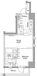 ザ・パークハビオ早稲田 1DKの間取図画像
