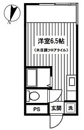 プラーズ生田 ワンルームの間取図画像