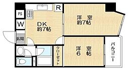 鶯谷タウンプラザ 2DKの間取図画像