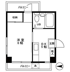 コーポイシイ 4階1DKの間取り
