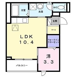 リラヴェール日吉 1LDKの間取図画像