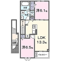 レオパレス高嶋 2LDKの間取図画像
