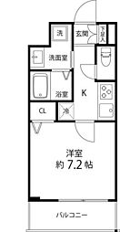 レフィールオーブ町屋駅前 1Kの間取図画像