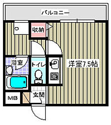 リヴェージュ百草園 ワンルームの間取図画像