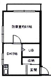 パロ豊玉 1階1DKの間取り