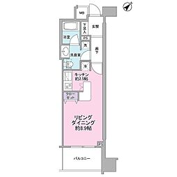 アリーム稲毛海岸 ワンルームの間取図画像