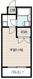 ジュネパレス蒲生第1 1Kの間取図画像