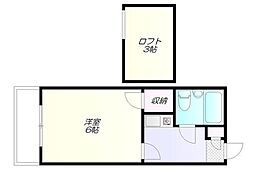 サニースポット 1階1Kの間取り