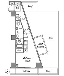 ＧＥＮＯＶＩＡ西高島平ｓｋｙｇａｒｄｅｎ 6階ワンルームの間取り