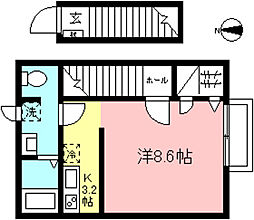 リヴィエール 1Kの間取図画像
