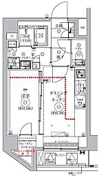 ジェノヴィア北池袋スカイガーデン 6階1DKの間取り