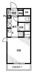プレール学芸大学 1Kの間取図画像