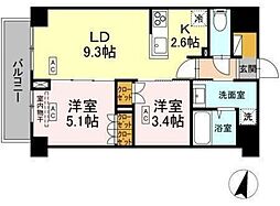 ロイジェント西新井 2LDKの間取図画像