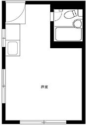 ルーブル羽沢 2階ワンルームの間取り
