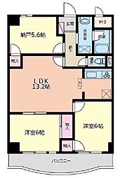 プリムヴェール西堀 3LDKの間取図画像
