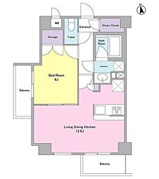 CITYCURRENT代官山 1LDKの間取図画像